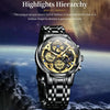 OLEVS 9947 Men Multifunctional Hollow Waterproof Quartz Watch(Black)