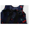 Summer Girls Cherry Pattern Sleeveless Dress, Kid Size:130cm(Navy Blue)