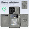 For Samsung Galaxy S25 5G Shield Multi-functional MagSafe Card Bag Phone Case(Grey)