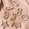 Geometric Irregular Pearl Hairpins Girls Delicate Hair Grip(Round)
