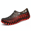 PVC + EVA Material Wading Beach Shoes Couple Breathable Slippers, Size: 44(Black+Red)