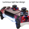 For PS4 Wireless Bluetooth Game Controller With Light Strip Dual Vibration Game Handle(Wood Grain)