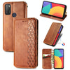 For Alcatel 1S 2021 Cubic Grid Pressed Horizontal Flip Magnetic PU Leather Case with Holder & Card Slots & Wallet(Brown)