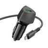 BOROFONE BZ31 Solid Single QC3.0 Car Charger Set with USB to Micro USB Cable(Black)