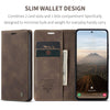 For Samsung Galaxy S25+ 5G CaseMe 013 Multifunctional Horizontal Flip Leather Phone Case(Coffee)