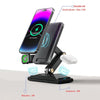 3-In-1 15W Portable Folding Desktop Stand Mobile Phone Wireless Charger(Black)