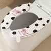 1pair Adhesive Waterproof Four-Season Universal Toilet Mat(Dot Puppy)