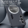 For Samsung Galaxy S25 5G All-inclusive Lens Frameless Graphene Cooling Phone Case(Navy Blue)