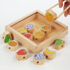 Monki Children Wooden Fruits Beads Building Blocks Wearing Rope Game Puzzle Toys