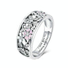 Fashion 925 Sterling Silver Daisy Flower Finger Rings for Women Wedding Engagement Jewelry, Ring Size:8