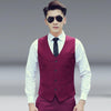 Men Vest Slim Korean Work Clothes Suit Vest Groomsmen Professional Wear Men Vest, Size: XL(Navy blue)