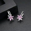 Cute Romantic Lovely Clear Stone Flower Shape Convenient Simple Stud Copper Cubic Zirconia Earrings(Green)