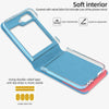 For Samsung Galaxy Z Flip6 VIETAO Metal Ring Card Slot PU Phone Case(Blue Pink)