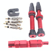 A5593 2 PCS 40mm Red French Tubeless Valve Stem with Repair Kit for Road Bike