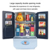 Children Play House Simulation Refrigerator Kitchen Toy Double Door Girls Smart Freezer Toy(Blue)