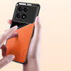For Xiaomi Redmi K70 All-inclusive Leather Organic Glass Phone Case with Metal Iron Sheet(Yellow)