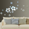 18pcs /Set Acrylic Cherry Blossom Mirror Wall Sticker Living Room Bedroom Background Wall Decoration(Silver)