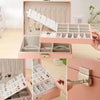 Simple Double-Layered Wooden Leather Jewelry Box With Lock Earrings Jewelry Box(Pink)