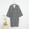 Man Pure Cotton Double-deck Bathrobe Kimono Pajamas Home Wear, Size: L(Gray)