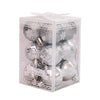 12pcs/pack 4cm Christmas Ball Special Shape + Glitter + Bright Set(Silver)