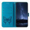 For Samsung Galaxy A06 4G / 5G Embossed Butterfly Leather Phone Case(Blue)