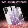 For Samsung Galaxy S25 Ultra 5G Gradient Glitter Flower All-inclusive Phone Case(Purple)