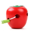 Wooden Learning and Education Children Colorful Worm Eat Fruit Apple Educational Toys