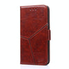 For alcatel 1B 2022 Geometric Stitching Horizontal Flip Leather Phone Case(Dark Brown)