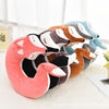Lovely Fox Animal Cotton Plush U Shape Neck Pillow for Travel Car  Plane Travel(light blue)