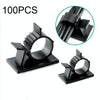 100 PCS Y-1720 Adjustable Self-Adhesive Wire Fixing Cable Organizer (Black)