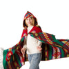 Autumn And Winter Horn Buckle Ethnic Style Hooded Cloak Shawl Bohemian Hooded Shawl, Size:135-175cm(B Style Rose Red)