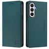 For Samsung Galaxy A05s 4G Global RC01 Dual-Folded Magnetic Suction RFID Leather Phone Case(Dark Green)