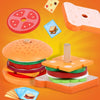 Children Simulation Wooden Pretend Play Puzzle Food Matching Toys, Style: Hamburger