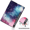 For Samsung Galaxy Tab S7 Lite T730 / T735 / Tab S7 FE T736 Custer Painted PU Leather Case with Sleep / Wake-up Function & 3-Fold Holder(Galaxy Nebula)
