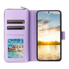 For Samsung Galaxy S23 FE 5G Nine-card Slots Zipper Wallet Bag Leather Phone Case(Purple)