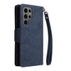 For Samsung Galaxy S25 Ultra 5G Rivet Buckle 9 Cards Three Fold Leather Phone Case(Blue)