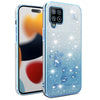 For Samsung Galaxy A42 Gradient Glitter Flower All-inclusive Phone Case(Blue)