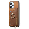 For Redmi K70 / K70 Pro 5G Retro Magsafe Cross Leather Ring Holder Card Bag Phone Case(Brown)