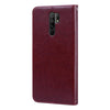 For Xiaomi Redmi 9 Rose Embossed Horizontal Flip PU Leather Case with Holder & Card Slots & Wallet(Brown)