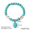 S2203-13 Turquoise Pendant Women Beaded Bracelet Turquoise Ethnic Style Charm Jewelry