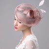 Bridal Headwear Retro Style Linen Hat(Milky White)