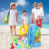 Double Shoulder Mesh Backpack Toy Storage Beach Bag For Children(Blue)