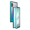 For Samsung Galaxy Note10+ Magnetic Metal Frame Double-sided Tempered Glass Case(Green)