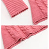 Women V-neck Sweater Half-body Skirt Two-piece Knitting Suit, Size: S(Pink)