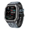 KR06 Waterproof Pedometer Sport Smart Watch, Support Heart Rate / Blood Pressure Monitoring / BT Calling (Camouflage Black)