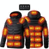 19 Zone 4 Control Black USB Winter Electric Heated Jacket Warm Thermal Jacket, Size: M