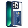 For iPhone 13 Pro Electroplated Card Bag Acrylic Hybrid TPU Phone Case(Blue)