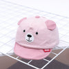 MZ7230 Bear Striped Pattern Soft Brim Caps Baby Cartoon Cotton Hats, Size: 46cm Adjustable(Pink)