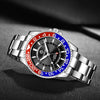 Ochstin 5019B Multifunctional Waterproof Stainless Steel Strap Quartz Watch(Silver+Black+Red)