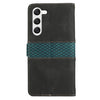 For Samsung Galaxy S23+ 5G Grid Stitching Leather Phone Case with Lanyard(Black)